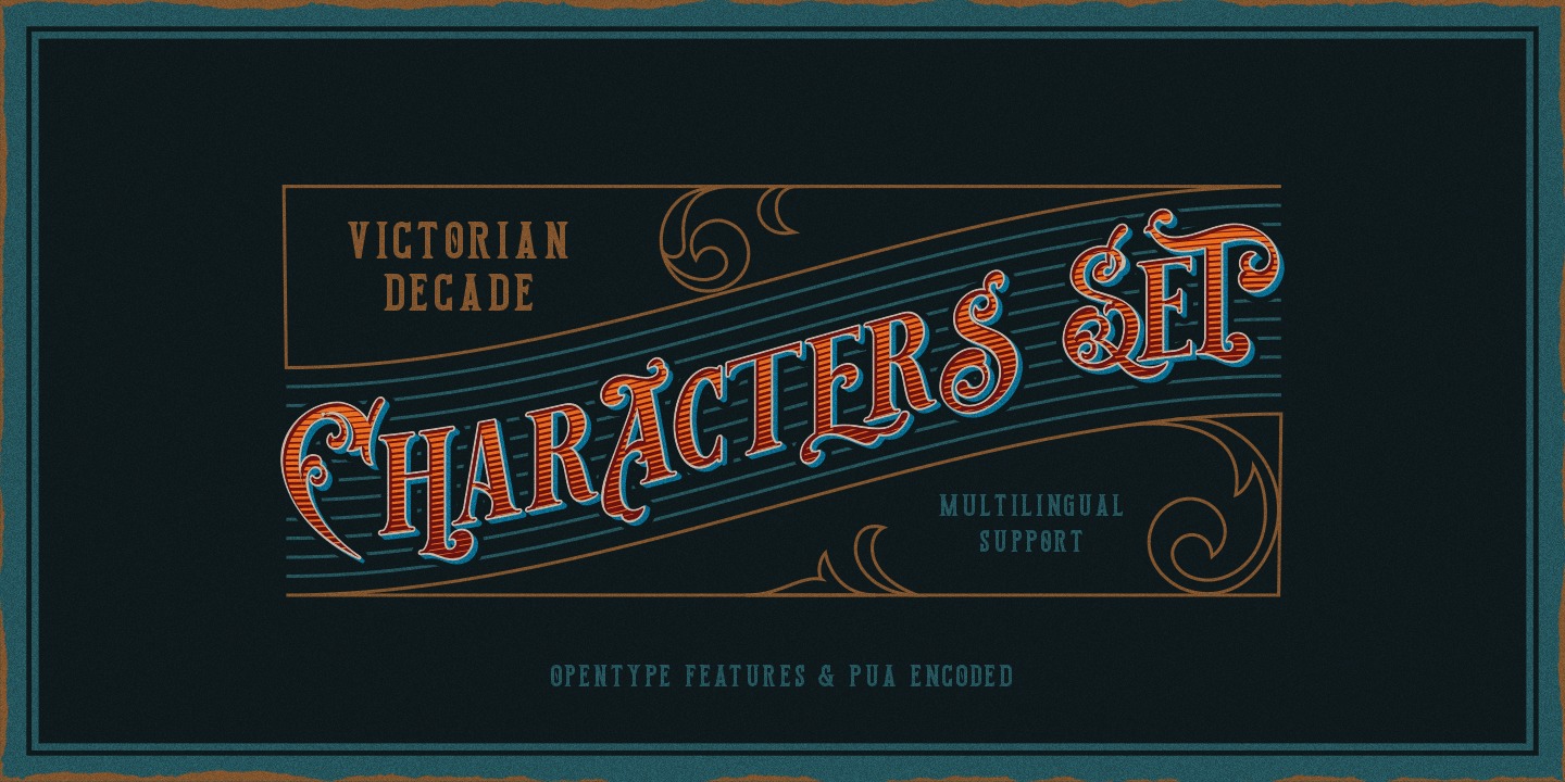 Beispiel einer Victorian Decade Outline-Schriftart